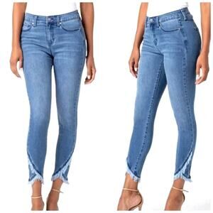 Liverpool the skinny‎ crop frayed tulip hem jeans womens 26 normcore casual